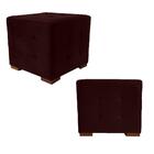 Kit 2 Puffs Cuba Decorativo Suede Bordo Kasa Sofá