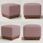 Kit 2 Puffs Dalilla Bouclé Premium Exclusivos Assento Extra P