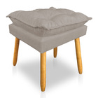 Kit 2 Puffs Decorativo Opala Linho Cappuccino Pés Palito Dal