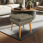 Kit 2 Puffs Decorativo Opala Suede Cappuccino Pés Palito Dal