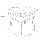 Kit 2 Puffs Decorativo Opala Suede Cinza Grafite Pés Palito D