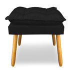 Kit 2 Puffs Decorativo Opala Suede Preto Pés Palito Dal Poz E