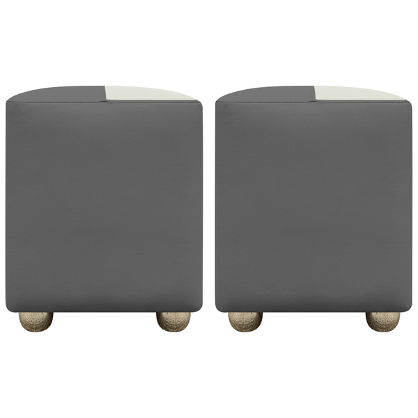 Kit 2 Puffs Decorativo Quadrado Para Sala Quarto Penteadeira