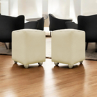 Kit 2 Puffs Decorativo Quadrado Para Sala Quarto Penteadeira