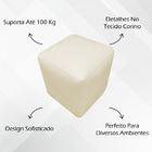 Kit 2 Puffs Decorativo Quadrado Para Sala Quarto Penteadeira