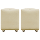 Kit 2 Puffs Decorativo Quadrado Para Sala Quarto Penteadeira