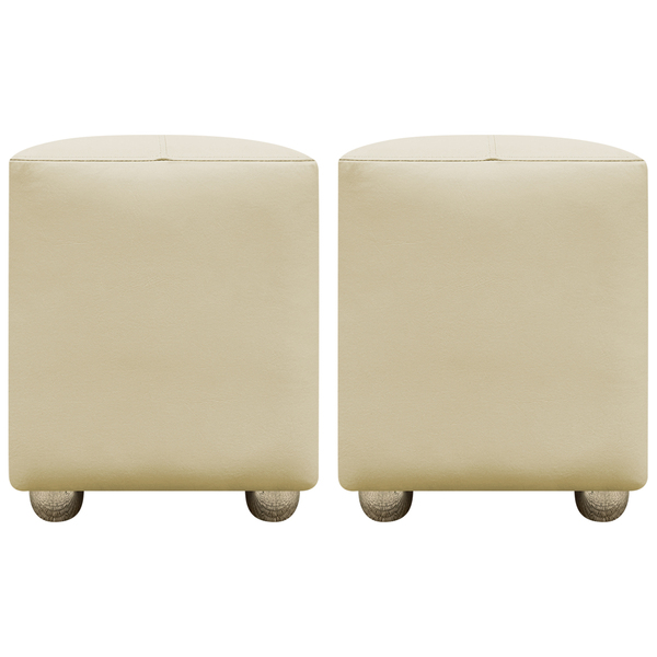 Kit 2 Puffs Decorativo Quadrado Para Sala Quarto Penteadeira