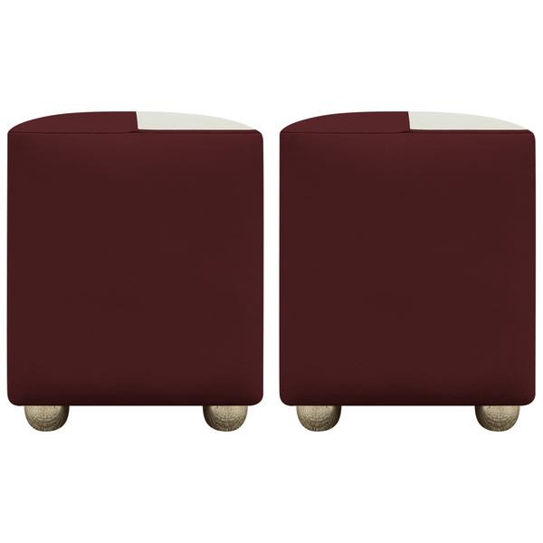 Kit 2 Puffs Decorativo Quadrado Para Sala Quarto Penteadeira