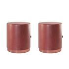 Kit 2 Puffs Decorativo Redondo Denver Em Couríssimo - Salaone