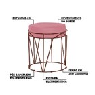 Kit 2 Puffs Decorativo Sala De Estar Base Bronze Chloe Suede