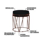 Kit 2 Puffs Decorativo Sala De Estar Base Bronze Chloe Veludo