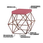 Kit 2 Puffs Decorativo Sala De Estar Base Bronze Trixie Suede