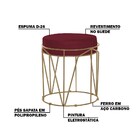 Kit 2 Puffs Decorativo Sala De Estar Base Gold Chloe Suede Bo