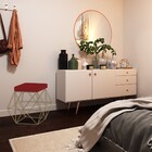 Kit 2 Puffs Decorativo Sala De Estar Base Gold Trixie Veludo