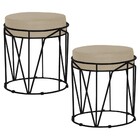 Kit 2 Puffs Decorativo Sala De Estar Base Preto Chloe Veludo