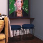 Kit 2 Puffs Decorativo Sala De Estar Base Preto Chloe Veludo