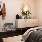 Kit 2 Puffs Decorativo Sala De Estar Base Preto Trixie Suede