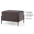 Kit 2 Puffs Decorativos 60cm Base Aço Status B-261 Veludo Mar