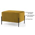 Kit 2 Puffs Decorativos 60cm Base Aço Status B-279 Veludo Mos