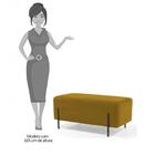 Kit 2 Puffs Decorativos 90cm Base Aço Status Mostarda