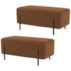 Kit 2 Puffs Decorativos 90cm Base Aço Status Telha