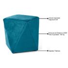 Kit 2 Puffs Decorativos Ametista B-66 Veludo Turquesa