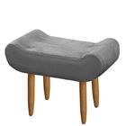 Kit 2 Puffs Decorativos Banqueta Rubi Suede Cinza