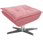 Kit 2 Puff's Decorativos Base Giratória Cromada Charger Suede