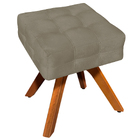 Kit 2 Puffs Decorativos Base Giratória Karen Suede Nude G19 -