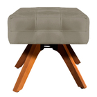 Kit 2 Puffs Decorativos Base Giratória Karen Suede Nude G19 -