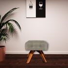 Kit 2 Puffs Decorativos Base Giratória Karen Suede Nude G19 -