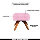 Kit 2 Puffs Decorativos Base Giratória Karen Suede Rosa G19 -