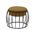 Kit 2 Puffs Decorativos Base Metal Value Veludo Mostarda G45