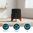 Kit 2 Puffs Decorativos Eloah Redondo Assento Extra Para Sala