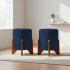 Kit 2 Puffs Decorativos Eloah Redondo Assento Extra Para Sala