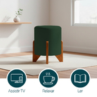 Kit 2 Puffs Decorativos Eloah Redondo Assento Extra Para Sala