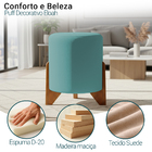 Kit 2 Puffs Decorativos Eloah Redondo Assento Extra Para Sala