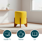 Kit 2 Puffs Decorativos Eloah Redondo Assento Extra Para Sala