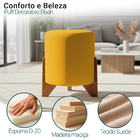 Kit 2 Puffs Decorativos Eloah Redondo Assento Extra Para Sala