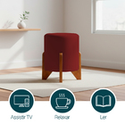 Kit 2 Puffs Decorativos Eloah Redondo Assento Extra Para Sala