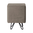 Kit 2 Puffs Decorativos Pés Aço Preto Cubo Veludo Fendi G17 -