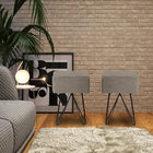 Kit 2 Puffs Decorativos Pés Aço Preto Reji Veludo Fendi G17 -