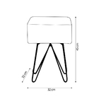 Kit 2 Puffs Decorativos Pés Aço Preto Reji Veludo Rosa - Gran