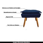 Kit 2 Puff's Decorativos Pés Palito Charger Suede Azul Marinh