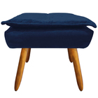 Kit 2 Puff's Decorativos Pés Palito Charger Suede Azul Marinh