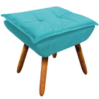 Kit 2 Puff's Decorativos Pés Palito Charger Suede Azul Tiffan