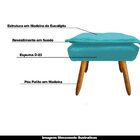 Kit 2 Puff's Decorativos Pés Palito Charger Suede Azul Tiffan