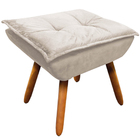 Kit 2 Puff's Decorativos Pés Palito Charger Suede Bege G19 -