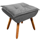 Kit 2 Puff's Decorativos Pés Palito Charger Suede Grafite G19