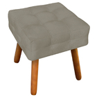 Kit 2 Puffs Decorativos Pés Palito Karen Suede Nude G19 - Gra